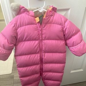 Pink snow suit 6-12 months
